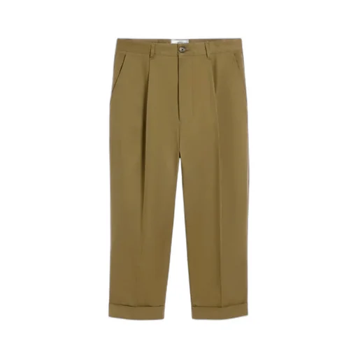 Green Cotton Carrot Oversized Trousers