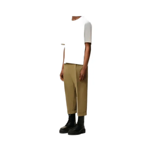 Green Cotton Carrot Oversized Trousers