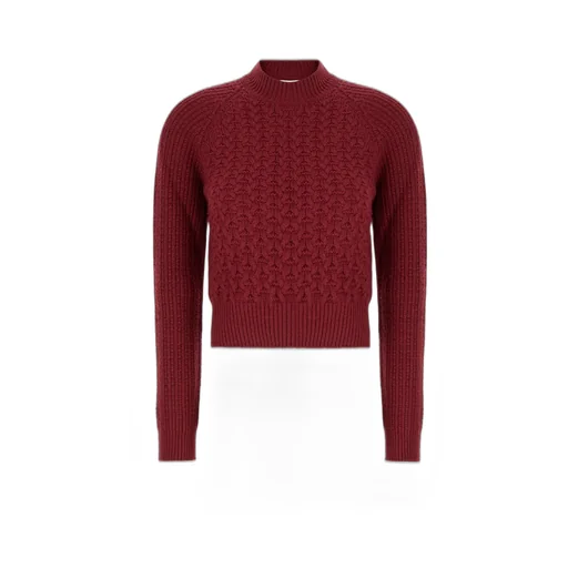 Curved-Logo Ribbed-Panel Sweater
