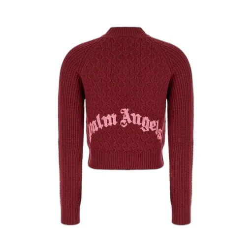 Curved-Logo Ribbed-Panel Sweater