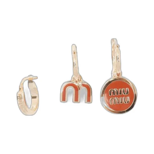 Miu Miu Set Of Three Clasp Fastened Hoop Earrings