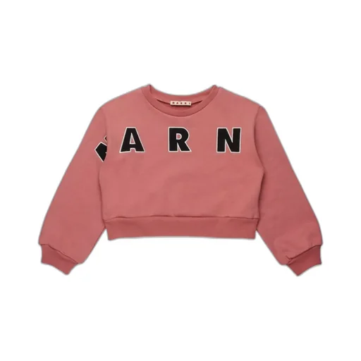 Marni Kids Logo Patch Cropped Sweatshirt