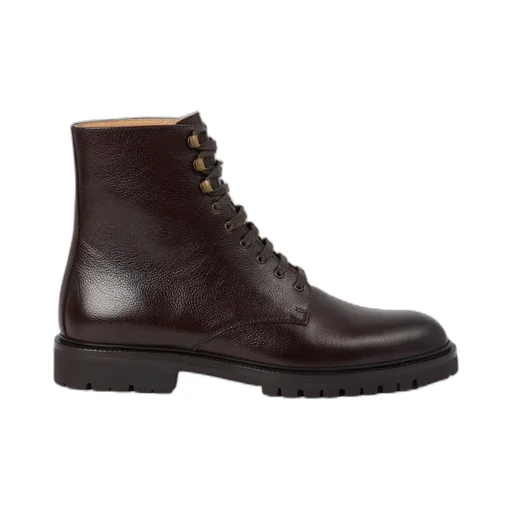 Brunello Cucinelli Round Toe Lace-Up Boots