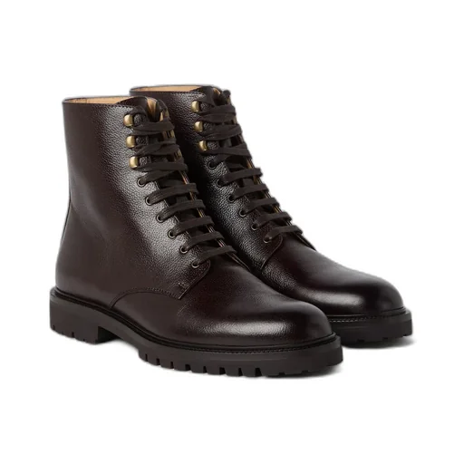 Brunello Cucinelli Round Toe Lace-Up Boots