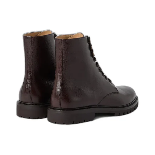 Brunello Cucinelli Round Toe Lace-Up Boots