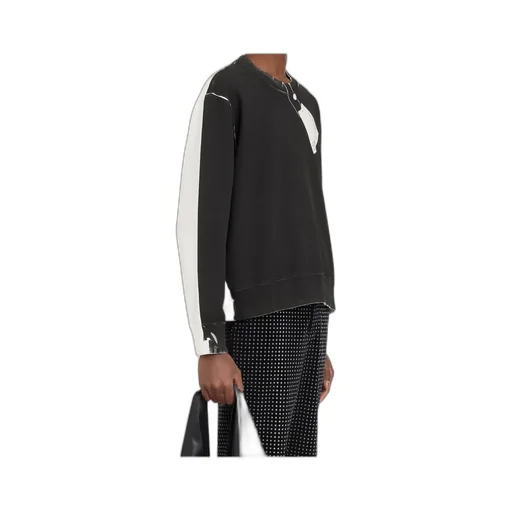 Mm6 Maison Margiela Branded Tag Printed Distressed Sweatshirt