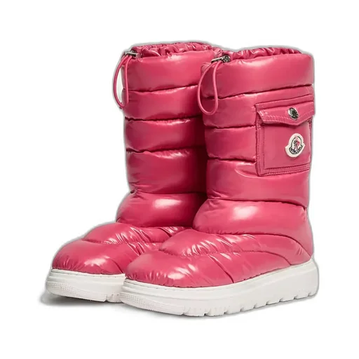 Moncler Enfant Gaia Logo Patch Padded Snow Boots
