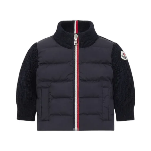 Padded Wool Zip-Up Cardigan