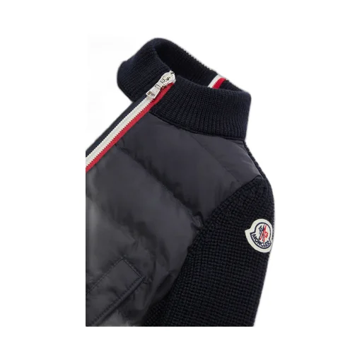 Padded Wool Zip-Up Cardigan
