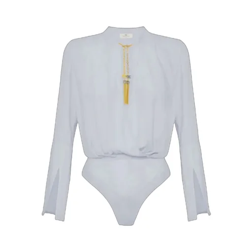 Elisabetta Franchi Embellished Wrap-Effect Bodysuit