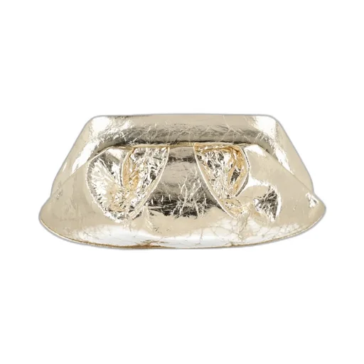 Themoirè Gea Metallic Ruched Clutch Bag