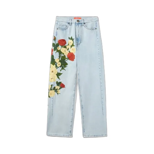 The Barrel Embroidered-Floral Jeans