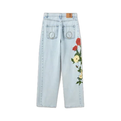 The Barrel Embroidered-Floral Jeans
