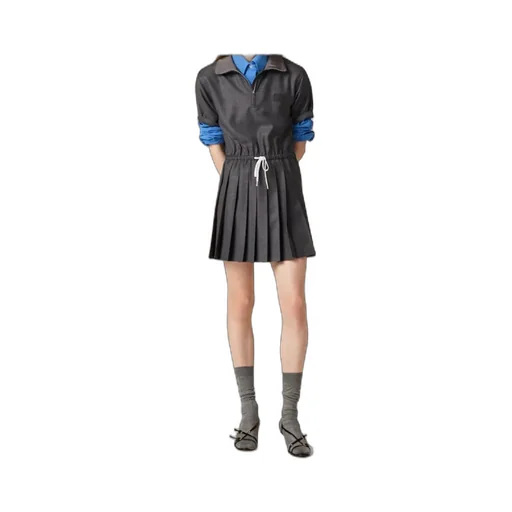 Prince Of Wales Pleated Short Dress