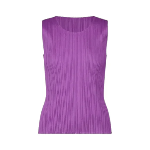 Pleats Please Issey Miyake Crewneck Sleeveless Top