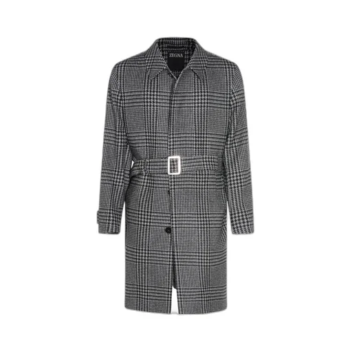 Zegna Belted Checked Coat