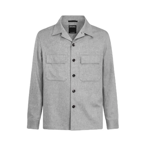 Zegna Long Sleeved Buttoned Overshirt