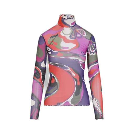 Emilio Pucci Printed Tulle Top