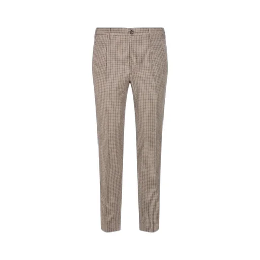 Pleated Checked Trousers
