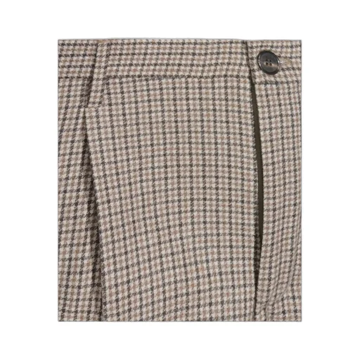 Pleated Checked Trousers