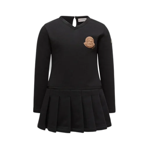Teddy Logo Pleated Cotton Dress