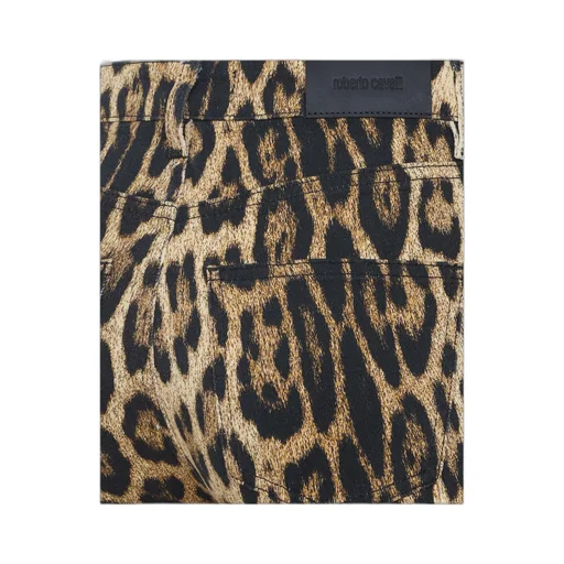 Jaguar-Print Flared Jeans