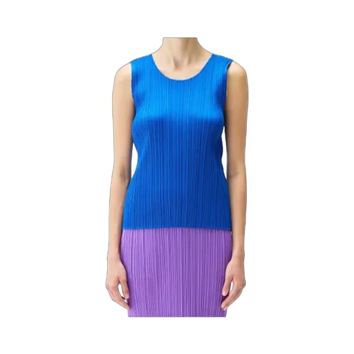 Pleats Please Issey Miyake Crewneck Sleeveless Top