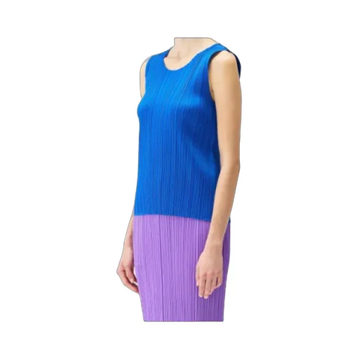 Pleats Please Issey Miyake Crewneck Sleeveless Top