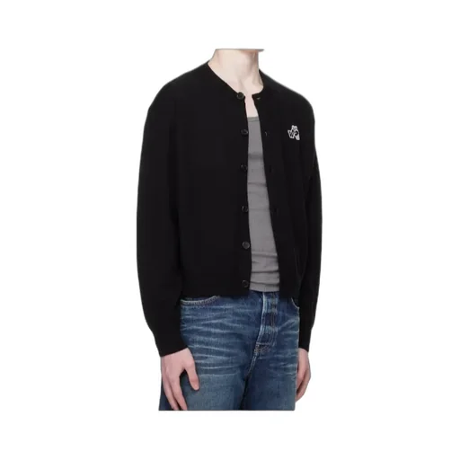 Bear-Logo Button Cardigan
