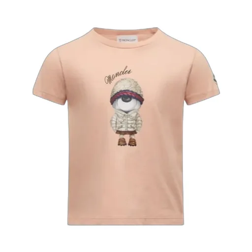 Teddy Bear Motif Cotton T-Shirt
