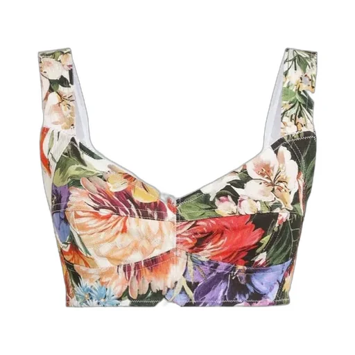 Floral-Print Bralette Top