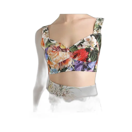 Floral-Print Bralette Top