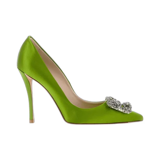 100Mm Flower-Strass Heeled Pumps