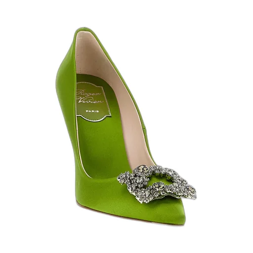 100Mm Flower-Strass Heeled Pumps