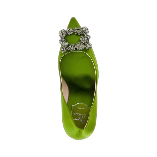 100Mm Flower-Strass Heeled Pumps