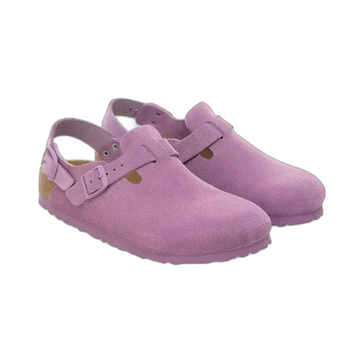 Tokio Buckle-Strap Suede Sandals