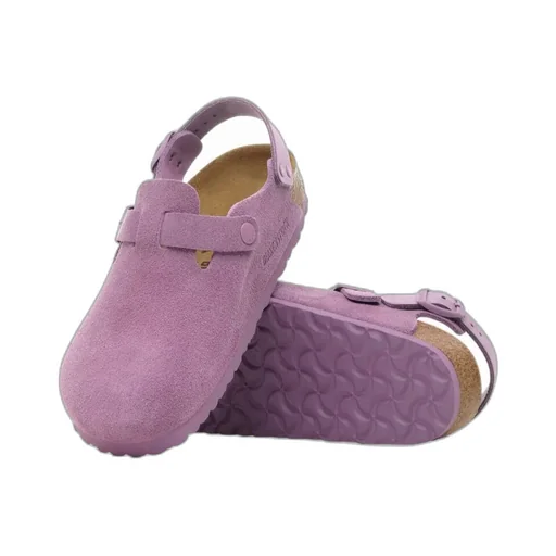 Tokio Buckle-Strap Suede Sandals