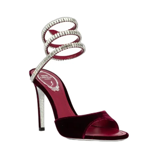 René Caovilla Spark Velvet Sandals