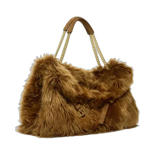 Orciani Chain Linked Faux Fur Tote Bag