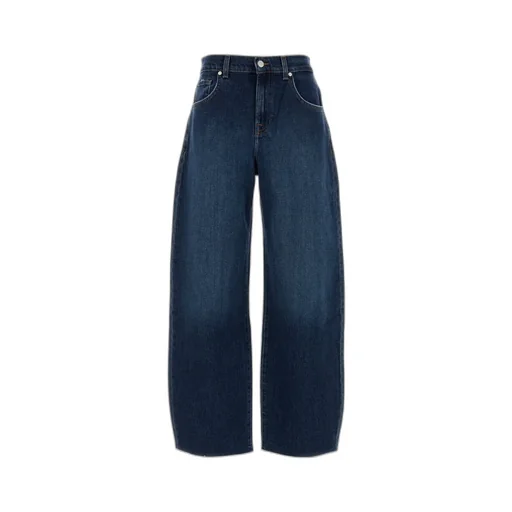 Balloon-Leg Raw-Hem Jeans