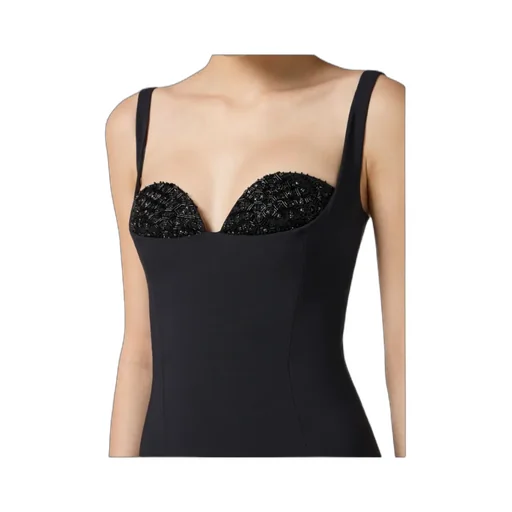 Elisabetta Franchi Embellished Lightweight Crepe Dress