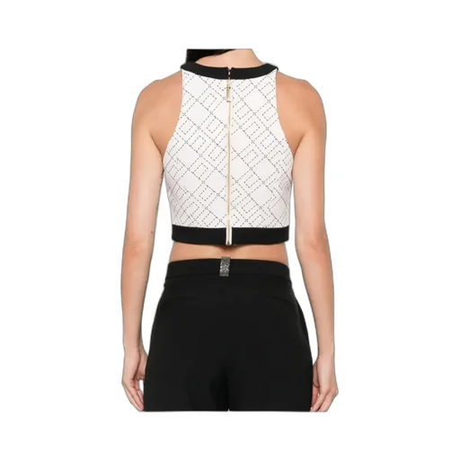 Monogram-Pattern Halterneck Top