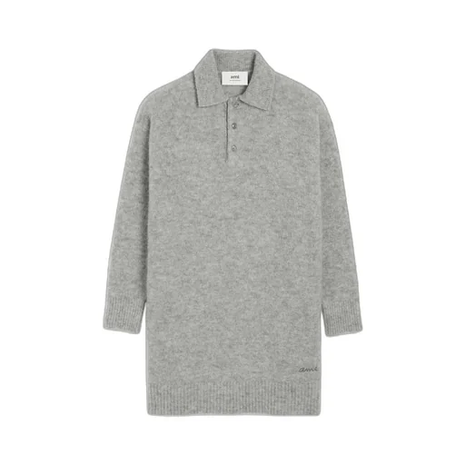 Ami Logo Embroidered Knitted Mini Dress