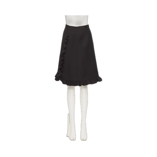 Valentino Zip-Up Ruffled Midi Skirt