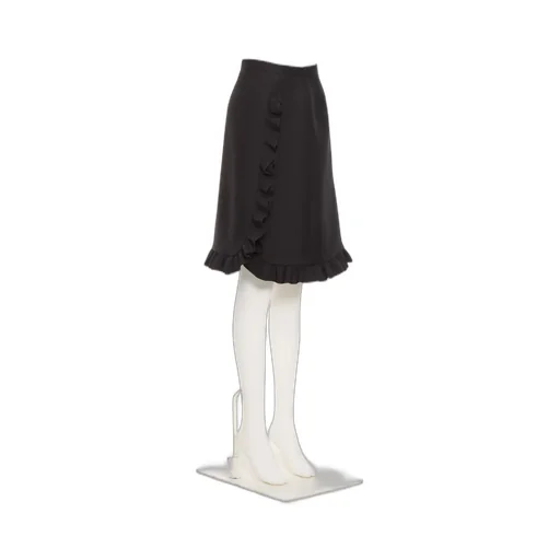 Valentino Zip-Up Ruffled Midi Skirt