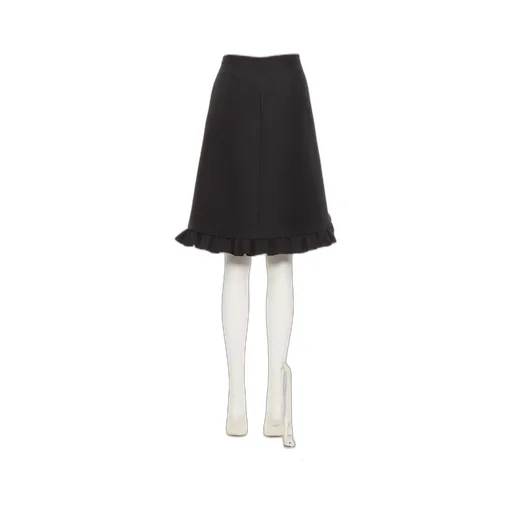 Valentino Zip-Up Ruffled Midi Skirt