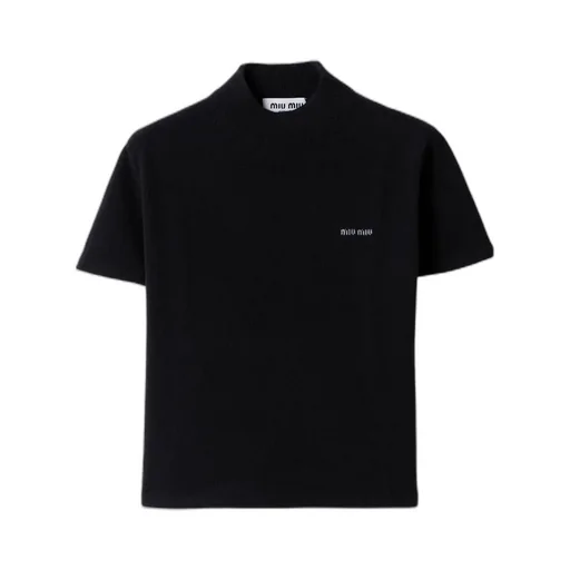 Miu Miu Logo-Intarsia Short-Sleeved Jumper