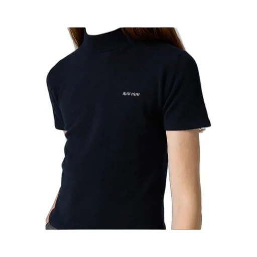 Miu Miu Logo-Intarsia Short-Sleeved Jumper