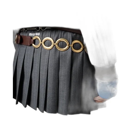 Pleated Pinstripe Miniskirt