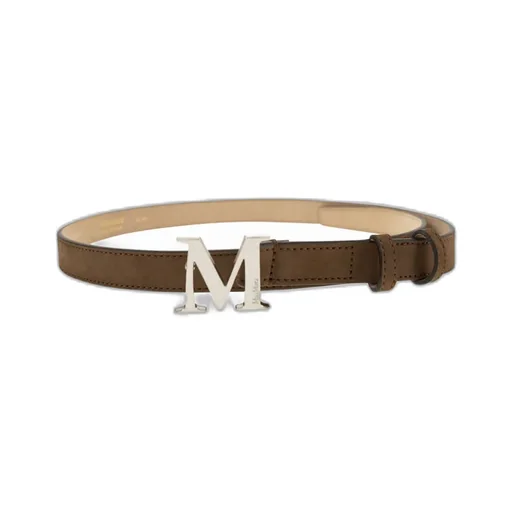 Logo-Buckle Suede Belt